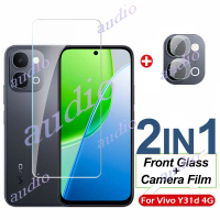 Miếng dán màn hình kính cường lực 2 trong 1 cho Vivo Y31d 4G, kèm phim bảo vệ ống kính camera; bảo v