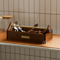 原創胡桃木黃銅把手收納盒實木日式復古水果糕點盤文具籃