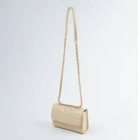 Tas TORY BURCH FLEMING SQUARE MATTE CREAM PATENT LEATHER SHOULDER BAG 100% ORIGINAL 19X4X11CM