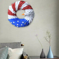 Artificial Wreath,American Eagle Patriot 7 Month 4TH Wreath Decoration Window Front Door Wreath 28cm for Fireplace Farmhouse