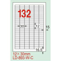 【龍德】LD-893(直角) 雷射、影印專用標籤-紅銅板 12x30mm 20大張/包
