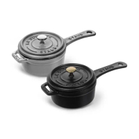 【法國Staub】琺瑯鑄鐵單柄醬料鍋10cm-石墨灰/黑色2色任選(德國雙人牌集團官方直營)