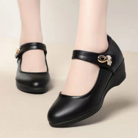 Black school shoes for women and girls shoes Fashion work Shoes