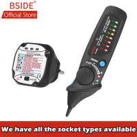 BSIDE Dual Mode Non-Contact AC Voltage Detector Tester + Socket Wall Power Outlet Tester Circuit Polarity Breaker Finder KIT