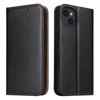 Fierre Shann iPhone 13 mini 5.4吋 磁吸側掀真皮紋手工PU皮套