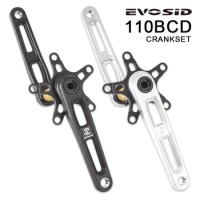 EVOSID 110BCD Crankset Ultralight Road Folding Bike Hollow Tech Crank 165 175mm GXP CNC BCD130 With Bolts Crankset