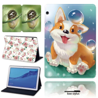 Animal and Old Image Series Tablet Case for Huawei MediaPad T3 8.0/MediaPad T3 10 9.6"/MediaPad T5 10 10.1" + Free Stylus