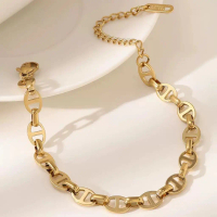 LEONNE - Gelang Tangan Wanita Stainless Steel Minimalis Gold  | GT06