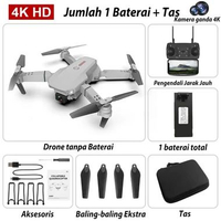 SKY - Drone E99 Pro / E88 Pro K3 Dual Kamera 4K HD Lipat Foldable Wifi FPV Jarak Jauh Optical Flow R
