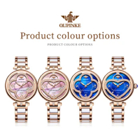 OUPINKE Top Brand Women's Watches Luxury Fashion Original Watch for Ladies Japanese Seiko Movement Replaceable Rotating Case