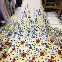BAHAN/KAIN TILLE GARDEN BUNGA BORDIR 3D