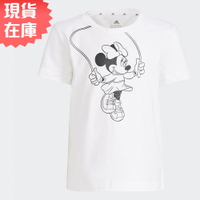 Adidas Disney 童裝 中童 短袖上衣 米妮 迪士尼 聯名款 純棉 白【運動世界】GN4931