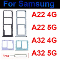 Sim Card Tray For Samsung A22 A225F A32 A325 4G/A22 A226B A32 A326B Sim Card Holder Socket Slot Adapter Replacement Repair Part
