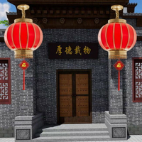 中式陽臺全銅大門口家用過道戶外防水入戶現代簡約中國紅燈籠吊燈