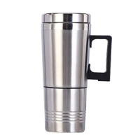 12V/24V Water Heater Car Heating Cup Auto Kettle Travel Coffee Tea Heated Mug Stainless Steel Material for Car New Dropship
