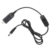 Type C USB C 5V to 4.2V 8.4V 9V 12V USB Type C To 5.5x2.1mm Power Supply Cable with on/off Power Switch for Wifi Router/Modem