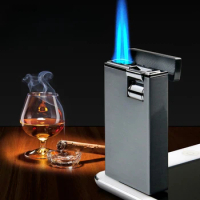 New Personality Metal Double Torch Lighter Windproof Cigar Lighter Butane Gas Lighter Unusual Cigarette Lighters Gadgets For Men