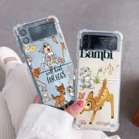 Disney Bambi Cartoon Clear Soft Air TPU Case for Samsung Galaxy ZFlip3 zflip Z Flip 4 5G Z Flip 3 Transparent Silicone Cover