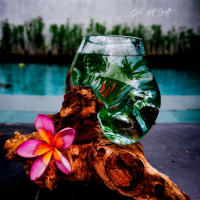 vas kaca akar Bali unik pot kaca tiup akuarium ikan cupang ukuran 12 cm