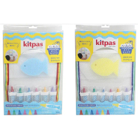 【Kitpas】日本製 環保無毒浴室可水洗蠟筆6色海綿組/兩款(親水性、兒童蠟筆、安全蠟筆)
