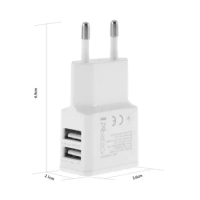 2A Dual 2 Ports USB Charger EU US Wall Charger Fast Charging Travel Charger Adapter for Samsung iPhone Huawei Xiaomi