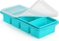 Silicone Freezer Tray with Lid - 1 Cup Silicone Food Freezer Tray - Large Ice Cube Freezer Molds - S
