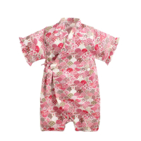 【Baby 童衣】任選 和服 寶寶日本包屁衣 夏日麻料清涼 42122(和風兔子四角)