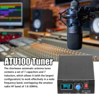 ATU-100-0A 1.8-55MHz Mini Automatic Antenna Tuner 0.91inch OLED Display Aluminum Alloy Outcase