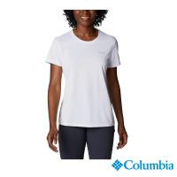 【Columbia 哥倫比亞 官方旗艦】女款-Columbia Hike™快排短袖上衣-白色(UAR98050WT / 2023年春夏)