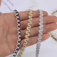 5m/16.4ft Each Pack Gold Silver Lace trims Weaving Curve Edge centipede Accessory Decorations Handmade DIY sewing Crafts ribbons