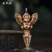 歐斯特 尼泊爾手工 銅全鎏金 大鵬金翅鳥供佛像 佛像吊墜迦羅鳥