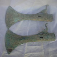Rare Han Dynasty(25--186) bronze ax,a pair,Free shipping