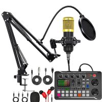 V8S Sound Card English Podcast Equipment Set BM800 Condenser Microphone F998 Karaoke Podcast Recordi