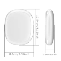 2Pcs Soft Anti-Scratch Transparent Cover for AirPods Max TPU Wireless Shockproof Headphones Case Sleeve Blue