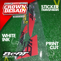Striping Stiker Beat FI Variasi Transparan - Stiker Lis Merah Body Beat FI Custom Racing - SBFI-UV