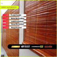 PREMIUM Tirai Krey Gulung Bambu Sawit Pliture outdoor Indoor Plus Tali Katrol