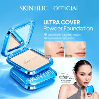 [NEW] SKINTIFIC Ultra Cover Powder Foundation 9g | Two Way Cake Pressed Powder,  Matte, Poreless Fin