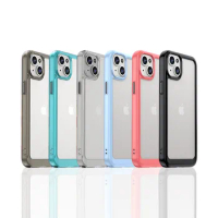 For iPhone 15 Case iPhone 15 Plus Cover Colorful Soft Edge Silicone Transparent Shockproof Bumper Fo