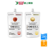 韓國爸爸的農場100%果汁系列(蘋果汁/水梨汁)(180ML/入)【愛買】