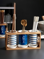 日式筷子筒家用廚房筷子置物架創意陶瓷筷筒餐具瀝水筷籠收納筷桶