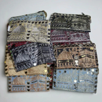 1 Pcs Dompet Mekah Madinah Warna Warni mini Elegan 15x8 cm – Souvenir Haji Umrah Cantik & Berkah | M