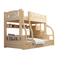 【HA Baby】兒童雙層床 可拆雙梯款-160床型 原木裸床版(上下鋪、床架、成長床 、雙層床、兒童床架、台灣製)