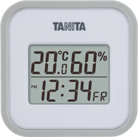 【日本代購】Tanita 百利達 溫溼度計 時鐘 鬧鐘 可壁掛 TT-558 灰色
