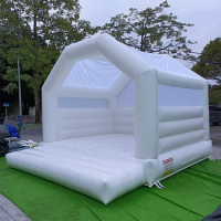 Simplicity Outdoor White Wedding Inflatable Bounce House With Cover Commercial Moonwalk Bouncy Castle Tent For Kids Adults Party