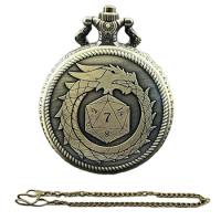 Pocket Watch And Mini Metal Multi-Sided Dice Set Board Game Cool Table Dice Pocket Watch Without Dial