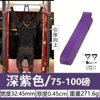 彈力帶引體向上輔助帶-【75-100磅】深紫色【高階訓練必備/引體輔助】+把手門錨 均碼-款式5
