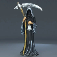 Holy Death Statue Standing Religious 6 69 Decorative Santa Muerte Figurine Grim Reaper Holding Scythe Statue Altar Halloween