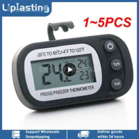 1~5PCS Waterproof Digital LCD Fridge Refrigerator Thermometer Digital Freezer Thermometer -50~70 Degree ℃/℉ for Kitchen Home