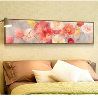 【免運】臥室床頭裝飾畫現代新中式客廳掛畫橫版花鳥油畫書房中國風餐廳畫