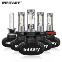 Infitary LED Headlights H7 Auto Bulb CSP 1860 Chips Lights H3 9004 9007 HB1 HB5 6500K Car Lamps without Fan